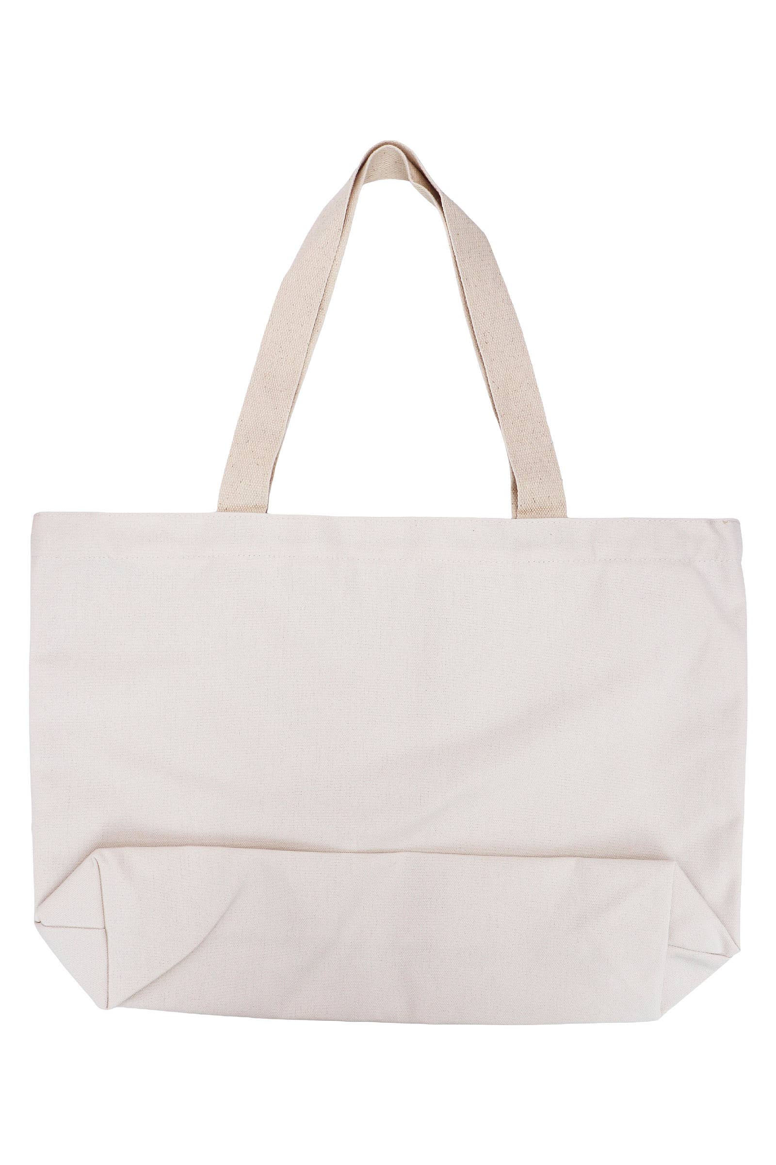 AS SHOWN Plain Versatile Zippered Wide Canvas Tote Bag for wholesale on Faire2
