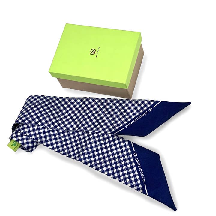 C.C.&Co.Srl - Wholesale Scarf - Men's - DARK BLUE PRINTED PURE SILK BANDEAU. COD 1472