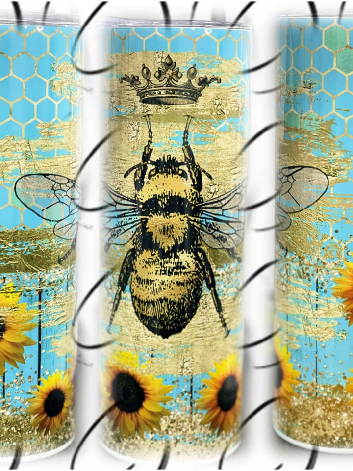 Copo magro turquesa Queen Bee 20 oz por atacado de CMD Wholesale