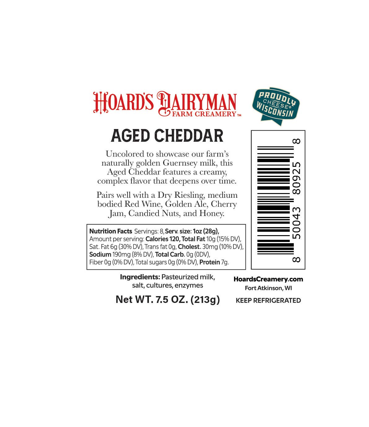 Hoard’s Dairyman Farm Creamery - Wholesale Cheese - Aged Cheddar - 12/7.5 oz Retail Cuts2