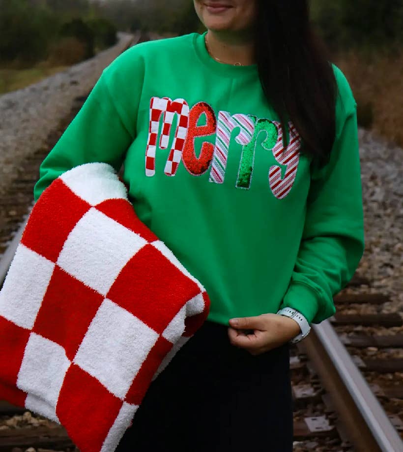 Shop Southern Belle - Wholesale Graphic Sweatshirt - Unisex - Green Merry Christmas Sweatshirt2