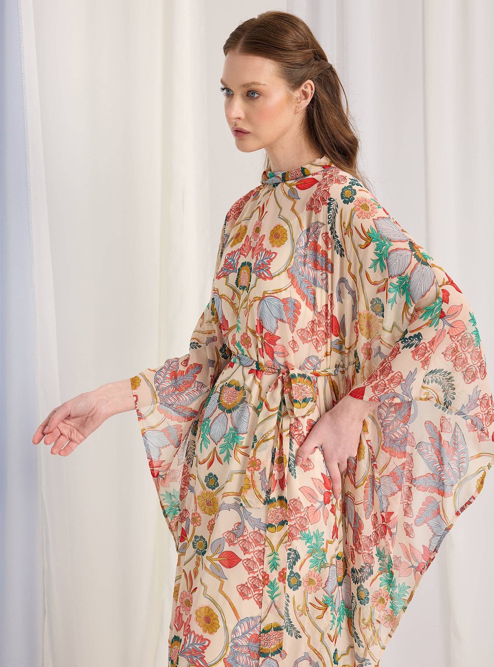 Store WF – wholesale Kaftan – Women's – Gold Lurex Belted Kaftan Dress4