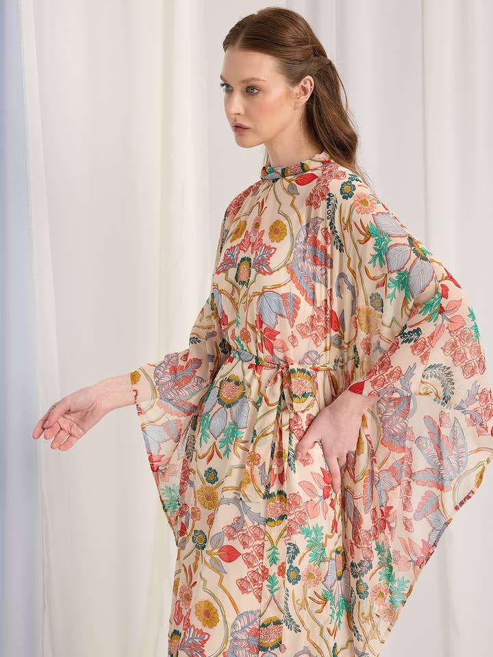 Store WF – wholesale Kaftan – Women's – Gold Lurex Belted Kaftan Dress4