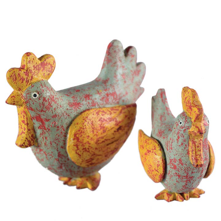 Balizen Direct from Bali - Wholesale Decorative Figurine - Wooden Little Red Hen set/2