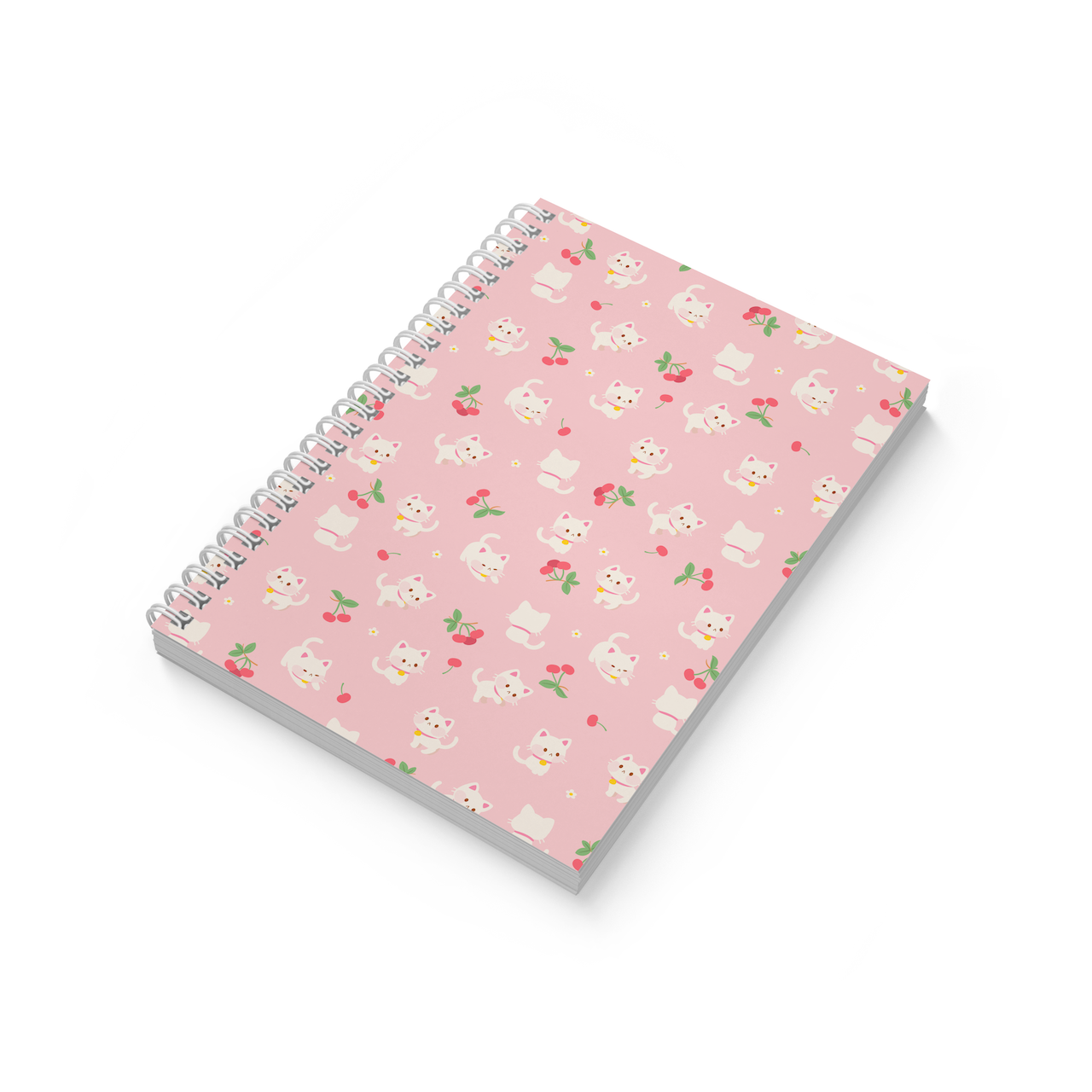 Meowashi Studio - Wholesale Notebook - White Cat and Cherry Reusable Sticker Collection Book1