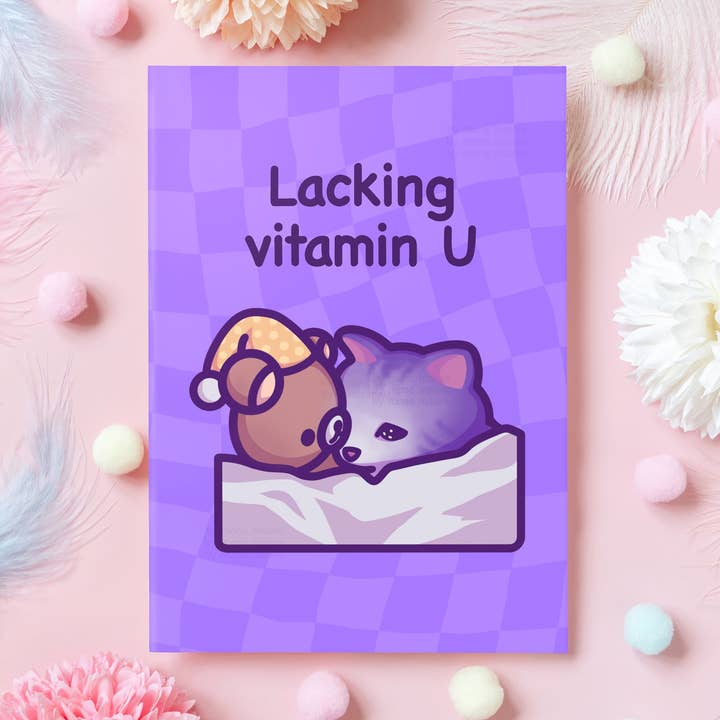 Mona Mauve • Silly Art! - Wholesale Love Card - Lacking Vitamin U | Funny "I Miss You" Card0