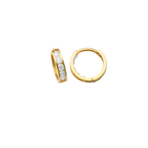 Ofina Jewelry - Wholesale Huggie Earrings - 10k Solid Gold Channel CZ Huggie2