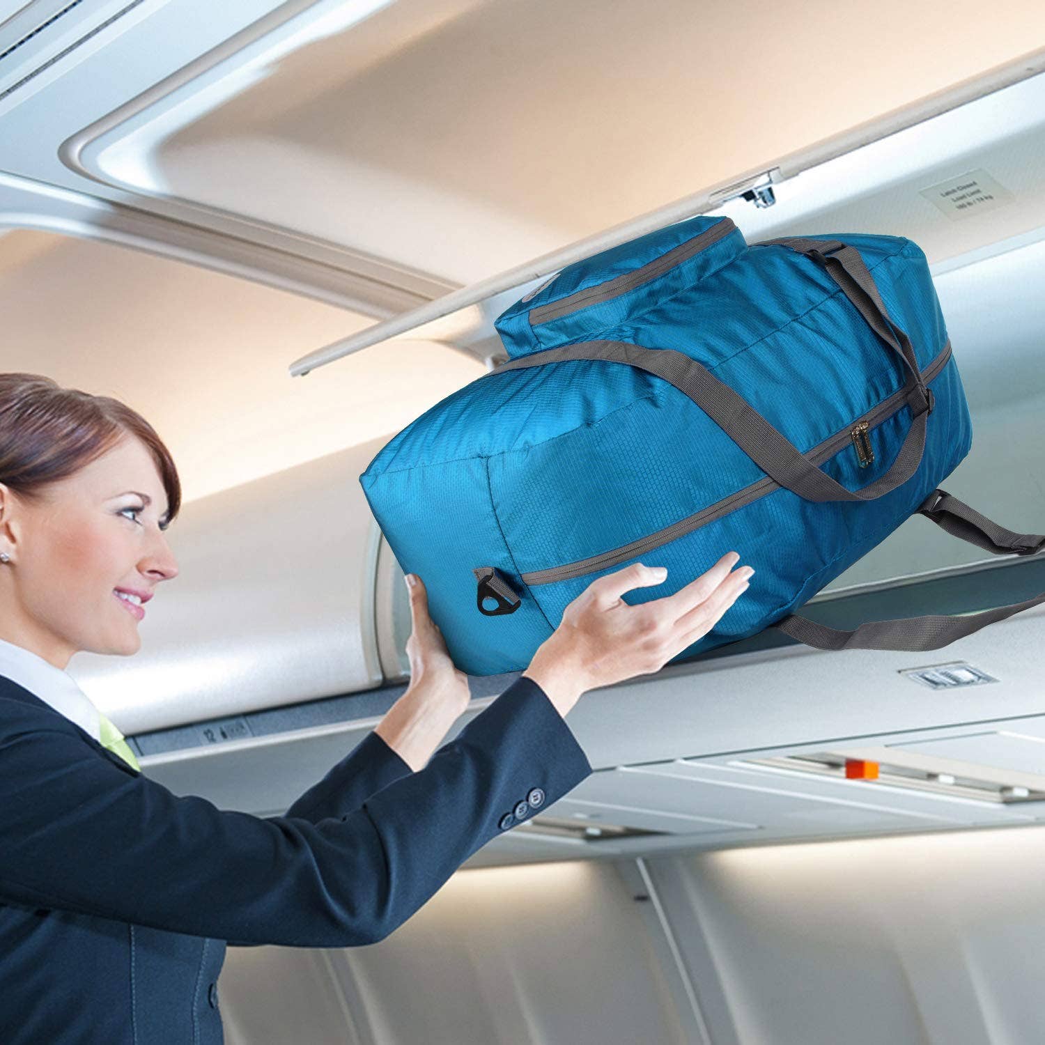 wandf – Saco de viagem - Unissexo por atacado – Mala de viagem Mala Multifuncional de Armazenamento Azul16