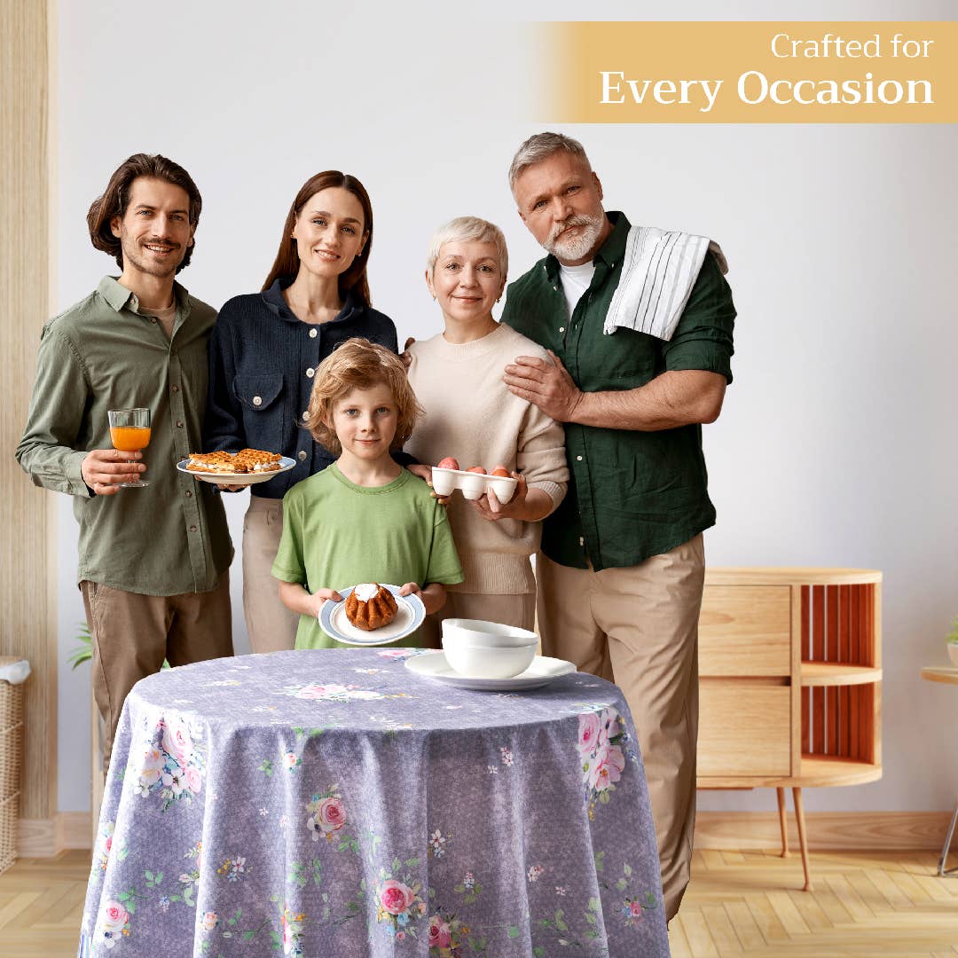 Maison d'Hermine - Design in Every Thread - Wholesale Tablecloth - Cotton Tablecloths - 3 Shapes - Sweet Rose Lavender -Country10