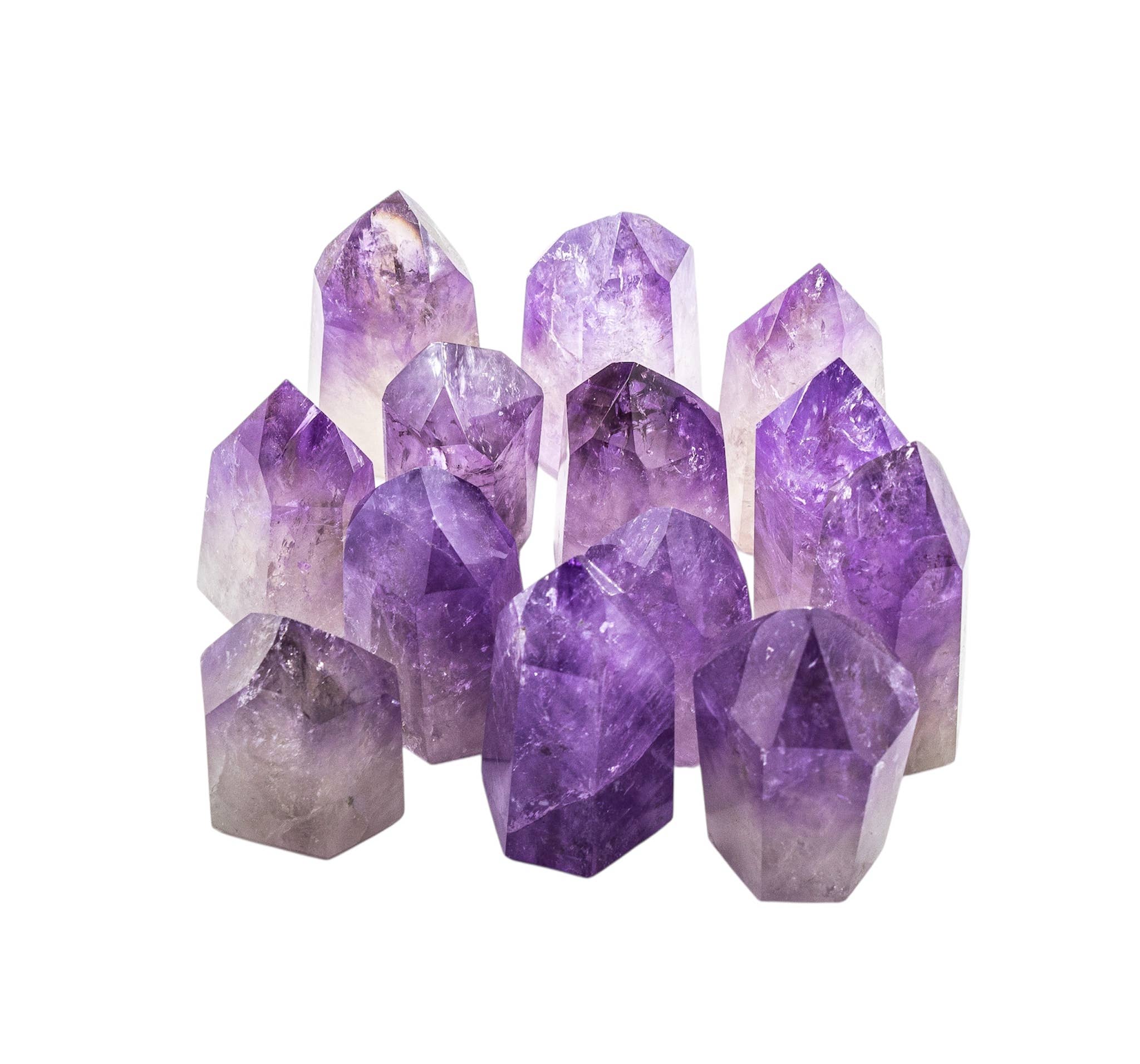 Quasar Gems USA - Vente Pierre et cristal de spiritualité - Pointes polies d'améthyste debout AA par pièce Brésil2