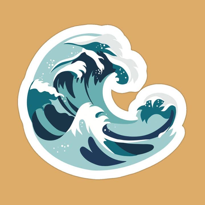 Wave Sticker for wholesale by Ma Plume Colorée