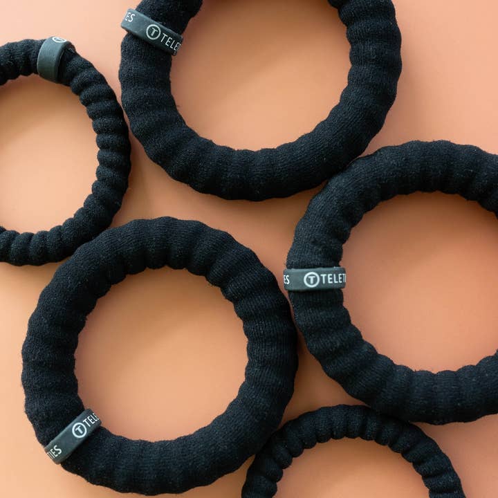 TELETIES - Wholesale Hair Tie - Nylon Hair Ties | Small | Jet Black3