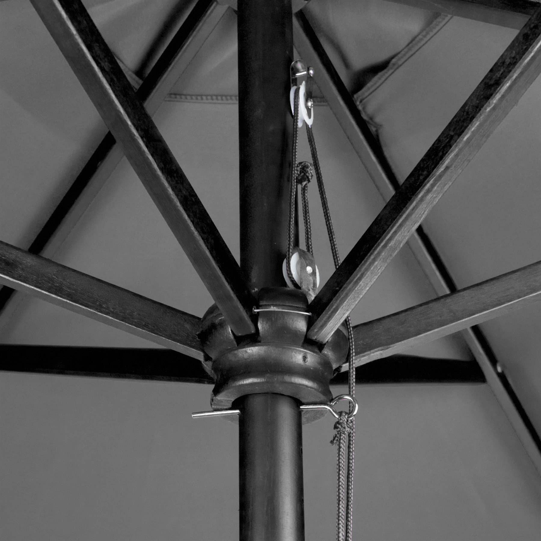 Rinkit Ltd - Venta al por mayor Adornos/decoración de exteriores - Sombrilla de jardín Harbour Housewares, marco de madera, color negro3