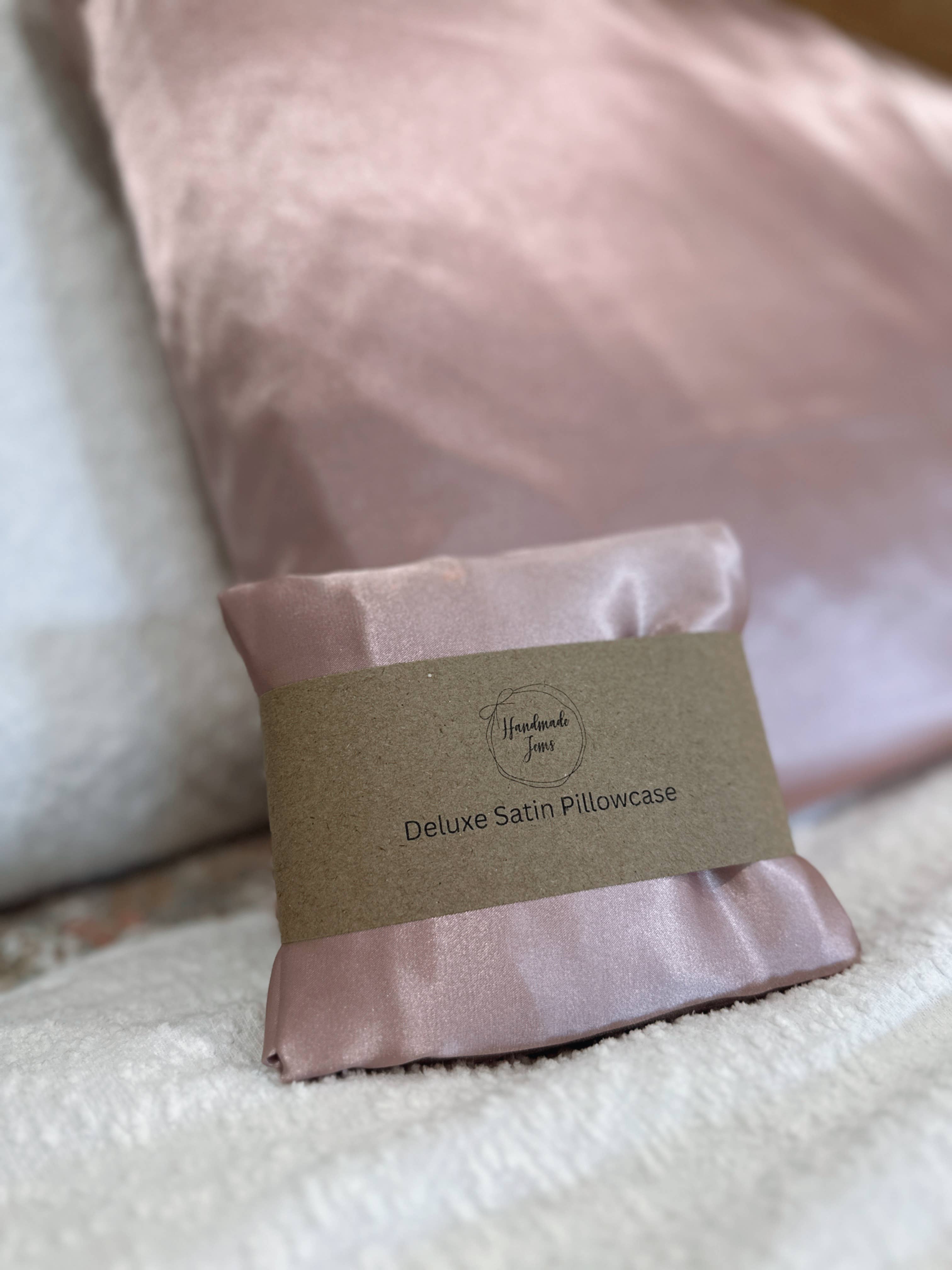 Handmade Jems - Venta al por mayor Fundas de almohada - Funda de almohada deluxe de satén rosa