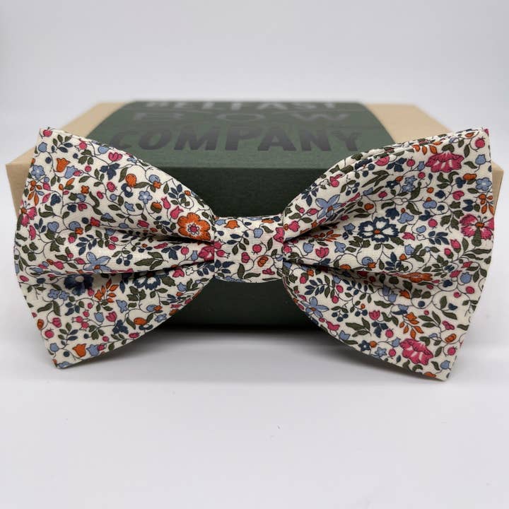 Liberty of London Bow Tie in Burnt Orange Ditsy Floral for wholesale by Belfast Bow Company