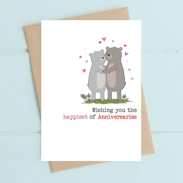Fröhlichster Jahrestag - Bären - Grußkarte für den Großhandel von Dandelion Stationery