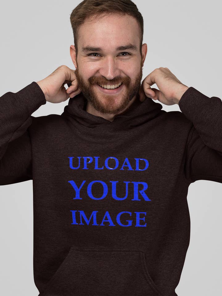 Service d'impression personnalisé de sweat-shirt à capuche marron Gildan 18500 pour la vente par Tshirtplus