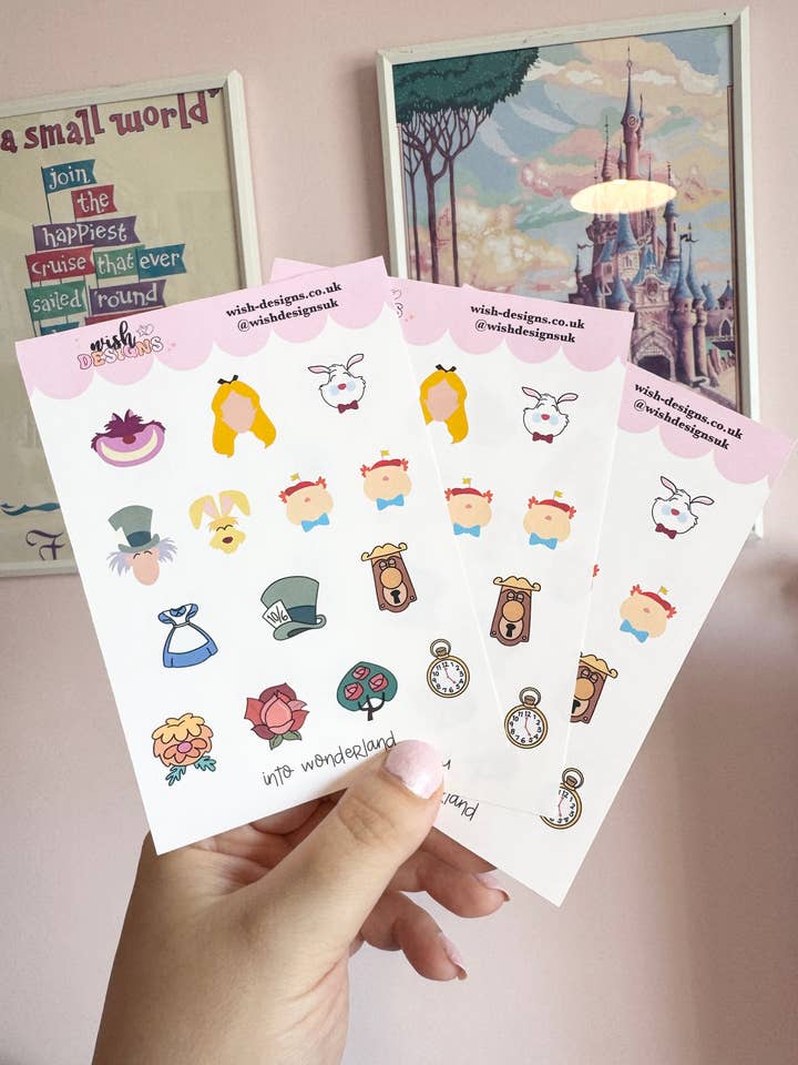 Folha de Autocolantes Vinil "Into Wonderland" por atacado de Wish Designs
