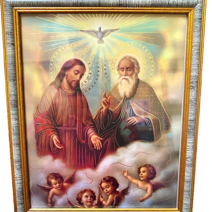 SAN JUDITAS RELIGIOUS ARTICLES - Wholesale Art Print - 8"X10" HOLY TRINITY FRAME / CUADRO DE LA DIVINA PROVIDENCIA0
