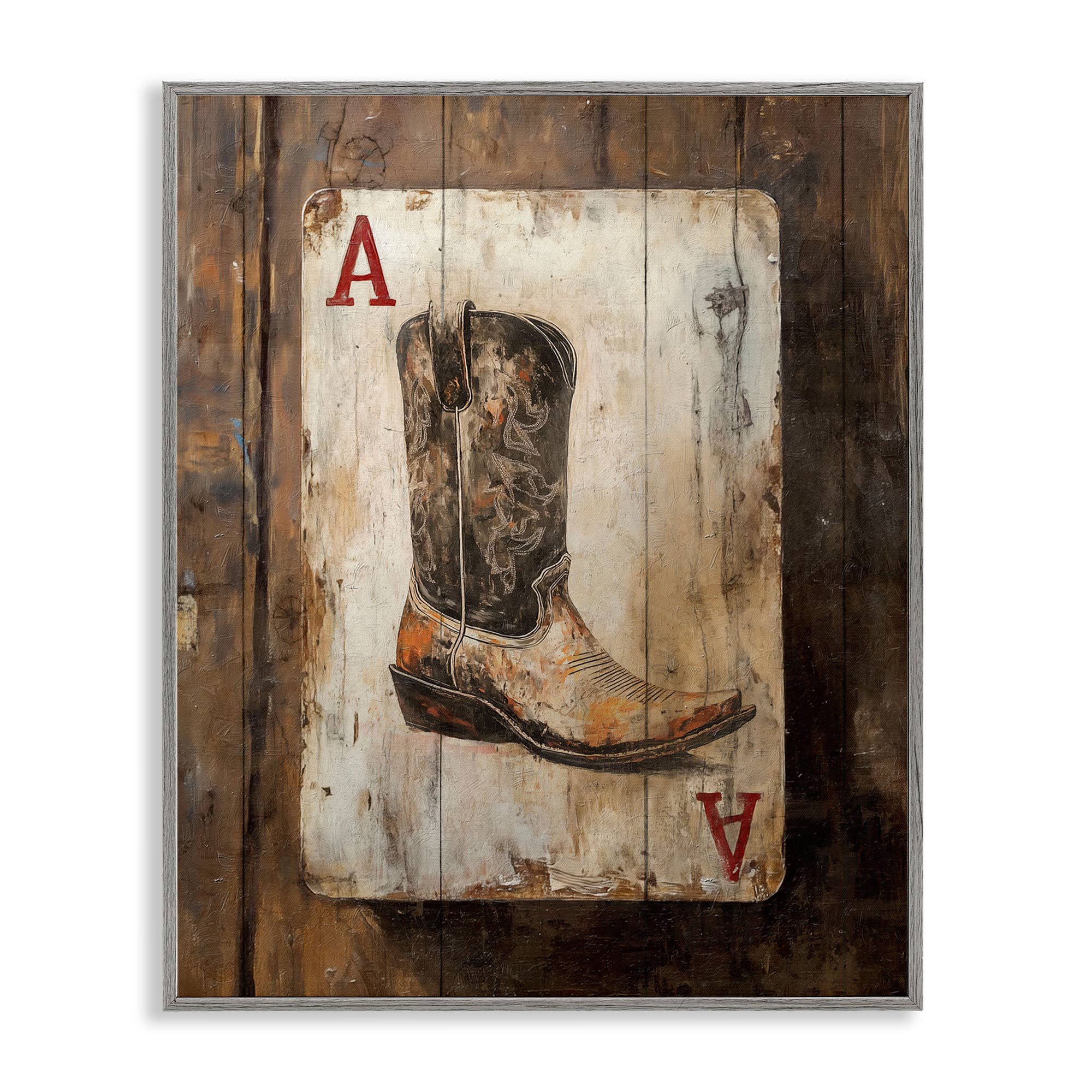 Stupell Industries - Wholesale Wall Sign - Western Rustic Playing Card - Framed Wall Art20