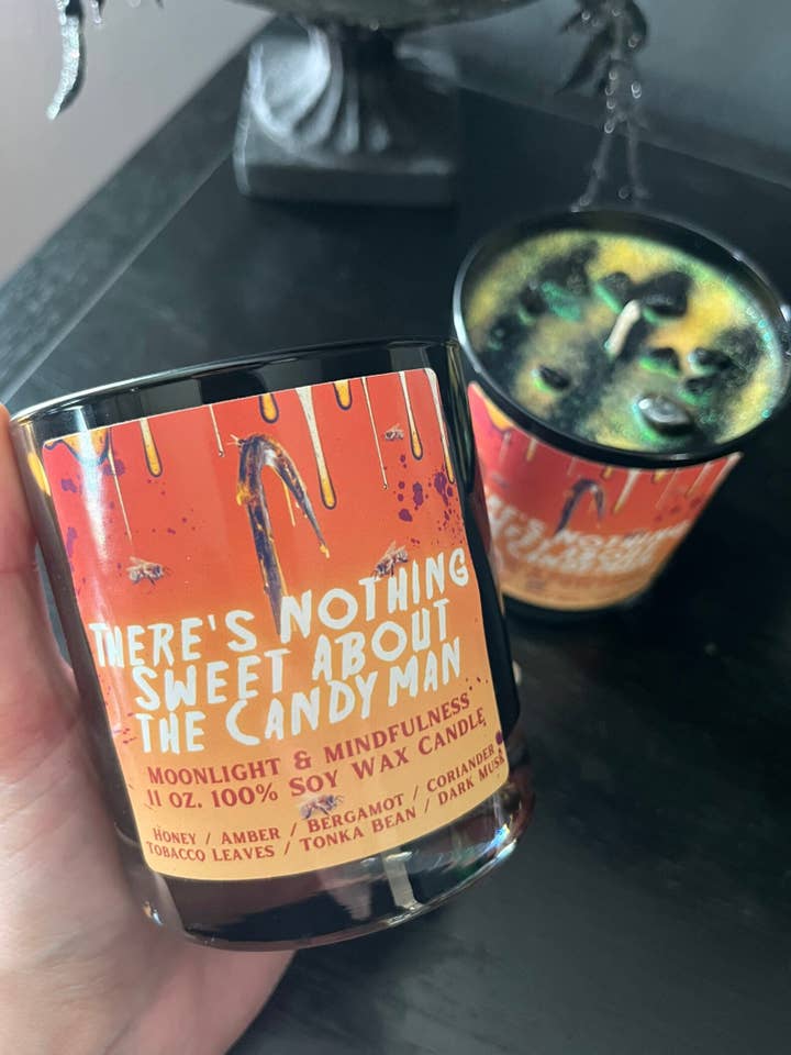 There's Nothing Sweet About The Candyman, Horror Candle for wholesale by Moonlight & Mindfulness