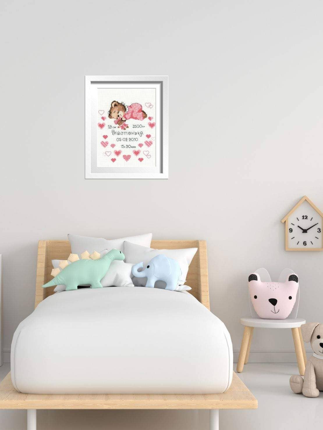 RIOLIS – Material para bordar/ponto de cruz por atacado – Kit de Ponto Cruz da Riolis 1123 Anúncio de Nascimento de Meninas4