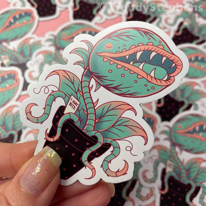 Venus Fly Trap Plant Gothic Fridge Magnet for wholesale by Wendy Stephens Art