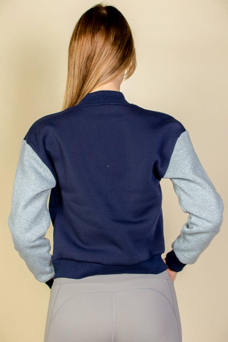 CAPELLA APPAREL - Wholesale Varsity/Baseball Jacket - Women's - Letter Patched Striped Trim Varsity Jacket7