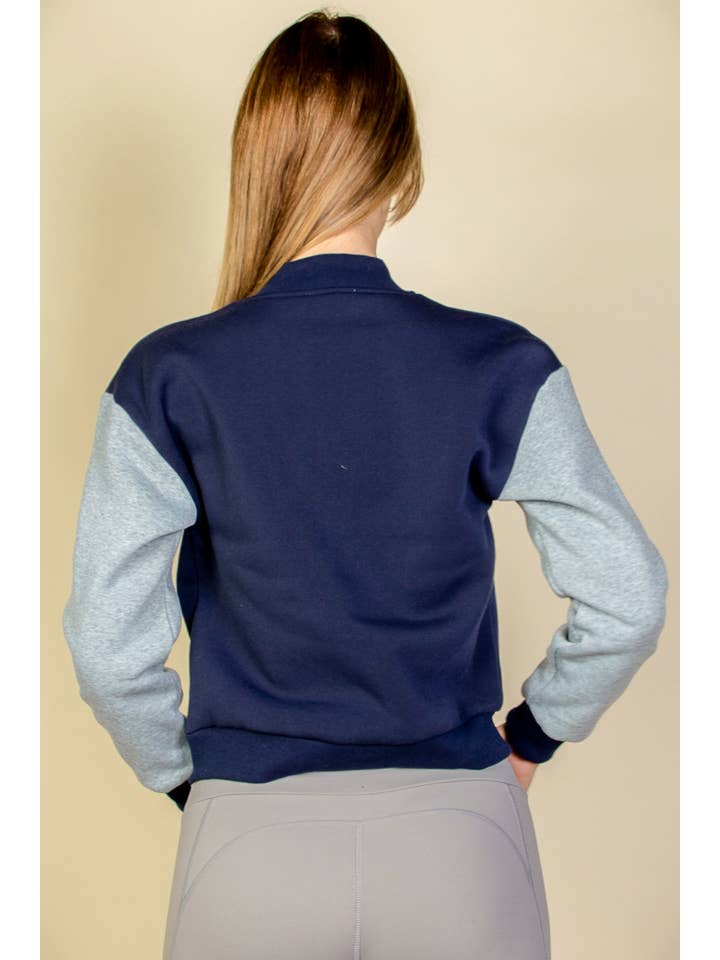 CAPELLA APPAREL - Wholesale Varsity/Baseball Jacket - Women's - Letter Patched Striped Trim Varsity Jacket7