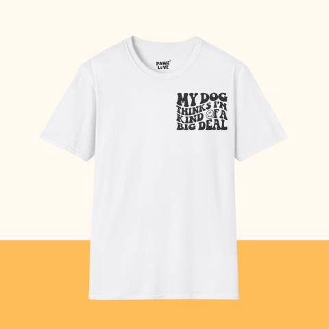 Backprint Softstyle T-Shirt "Big Deal" für den Großhandel von Pawzlove