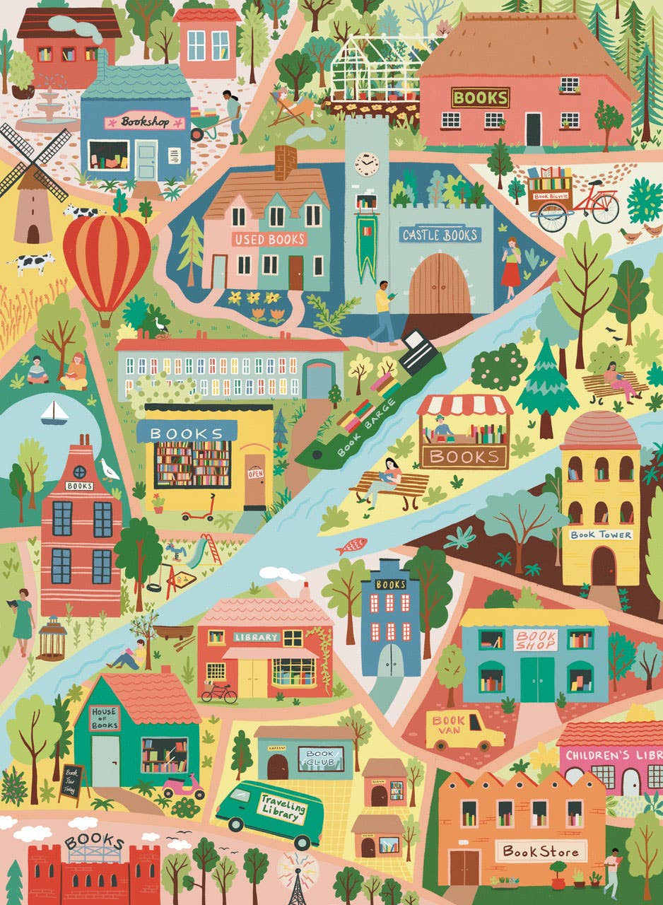 Puzzle Weekend – wholesale Pussel - Vuxen – Book Lover's Town pussel med 1000 bitar3