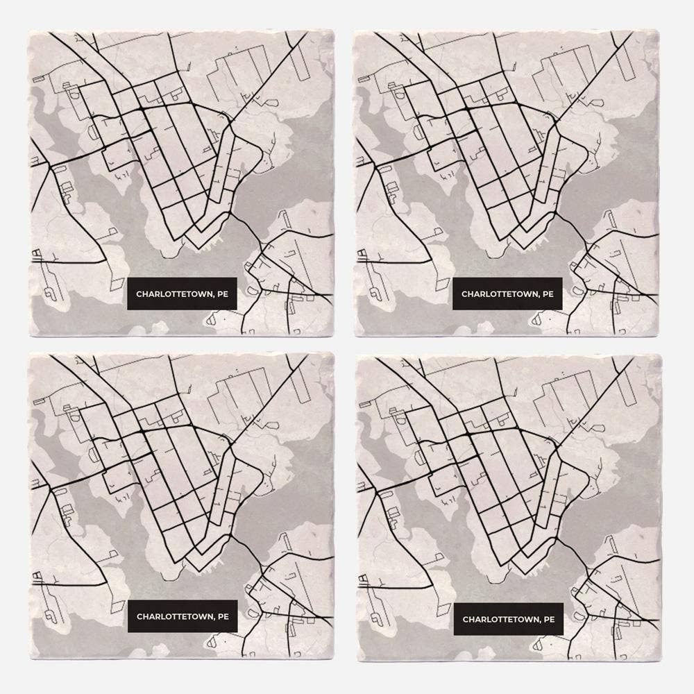 Versatile Coasters Canada - Wholesale Coasters - Charlottetown Modern Map Coasters2