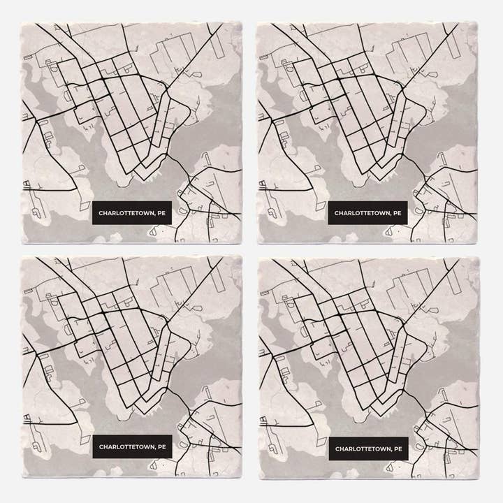 Versatile Coasters Canada - Wholesale Coasters - Charlottetown Modern Map Coasters2