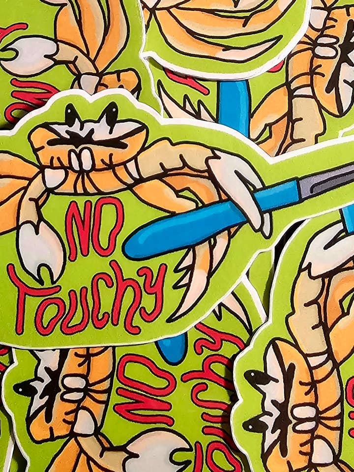 Autocollant Crabe Ne Pas Toucher // Brillant ou Pailleté pour la vente par Femmearchist