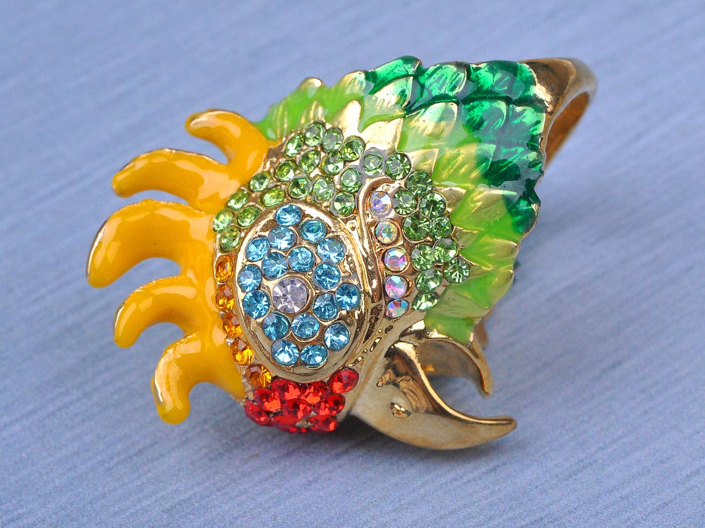 AK Brand – wholesale Cocktail/statement ring – Women Luxury Colorful Bird Crystal Rhinestone Ring2