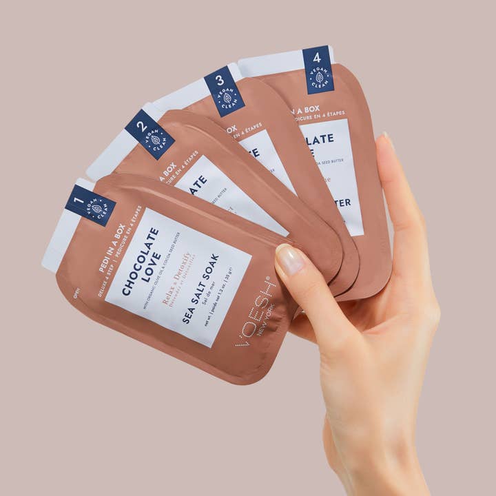 VOESH New York - Wholesale Nailcare Set - Pedi in a Box 4 Step - Add on Service - Chocolate Love2