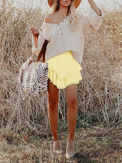 Suhkasana - Wholesale Skirt - Women's - Women's High-Waist Layered Cake Skirt – Summer Casual Mini Skirt20