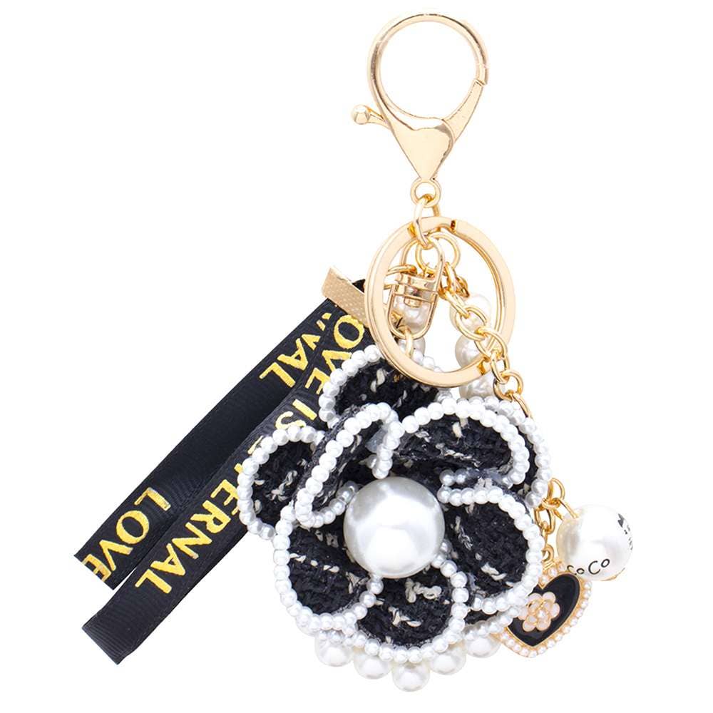 anbfashion – wholesale Keychain – Women's – PEARL FLORAL HEART LETTER STRAP KEYCHAIN AM-10252