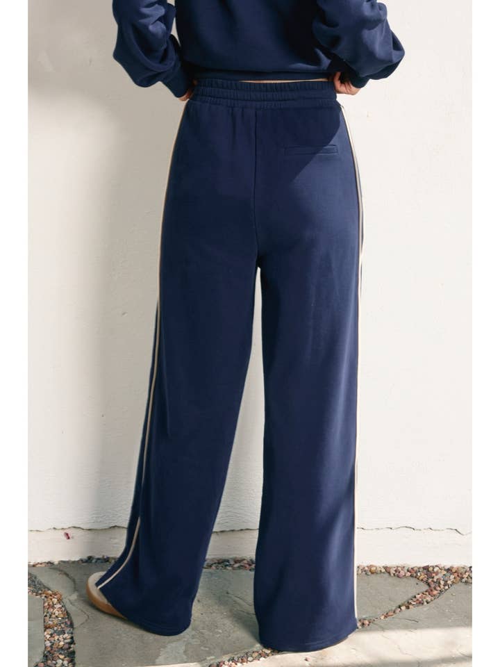 Dress Forum - Wholesale Pants - Women's - Track Stripe Wide Leg Sweatpants (1)2