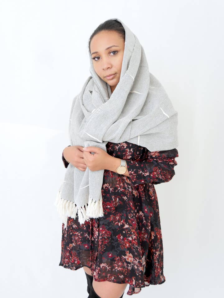 The Timbuktu Scarf Grey for wholesale by Memod