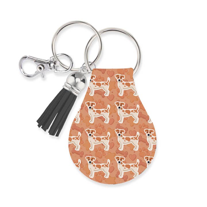 Portachiavi con custodia compatibile AirTag in neoprene – Jack Russell per la vendita all'ingrosso da parte di Jolitee