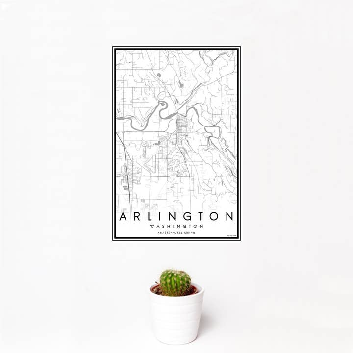 Arlington WA - Impresión de mapa clásico para venta al por mayor de JACE.design