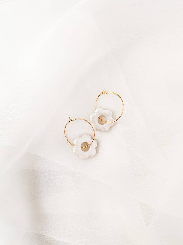 Brincos de Argola Pérola por atacado de Topo Clay Boutique