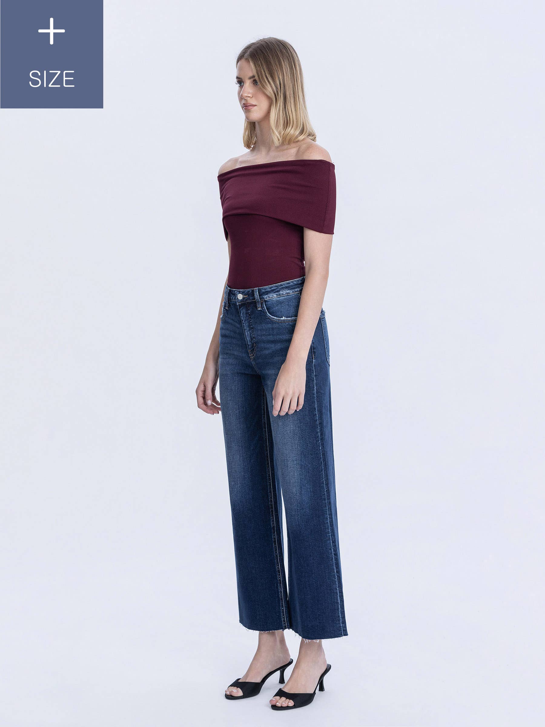 IDÍLICO JEANS DE PIERNA ANCHA DE TIRO SUPER ALTO CON CONTROL ABDOMINAL PLUS LV1353-P de venta al por mayor en Faire4