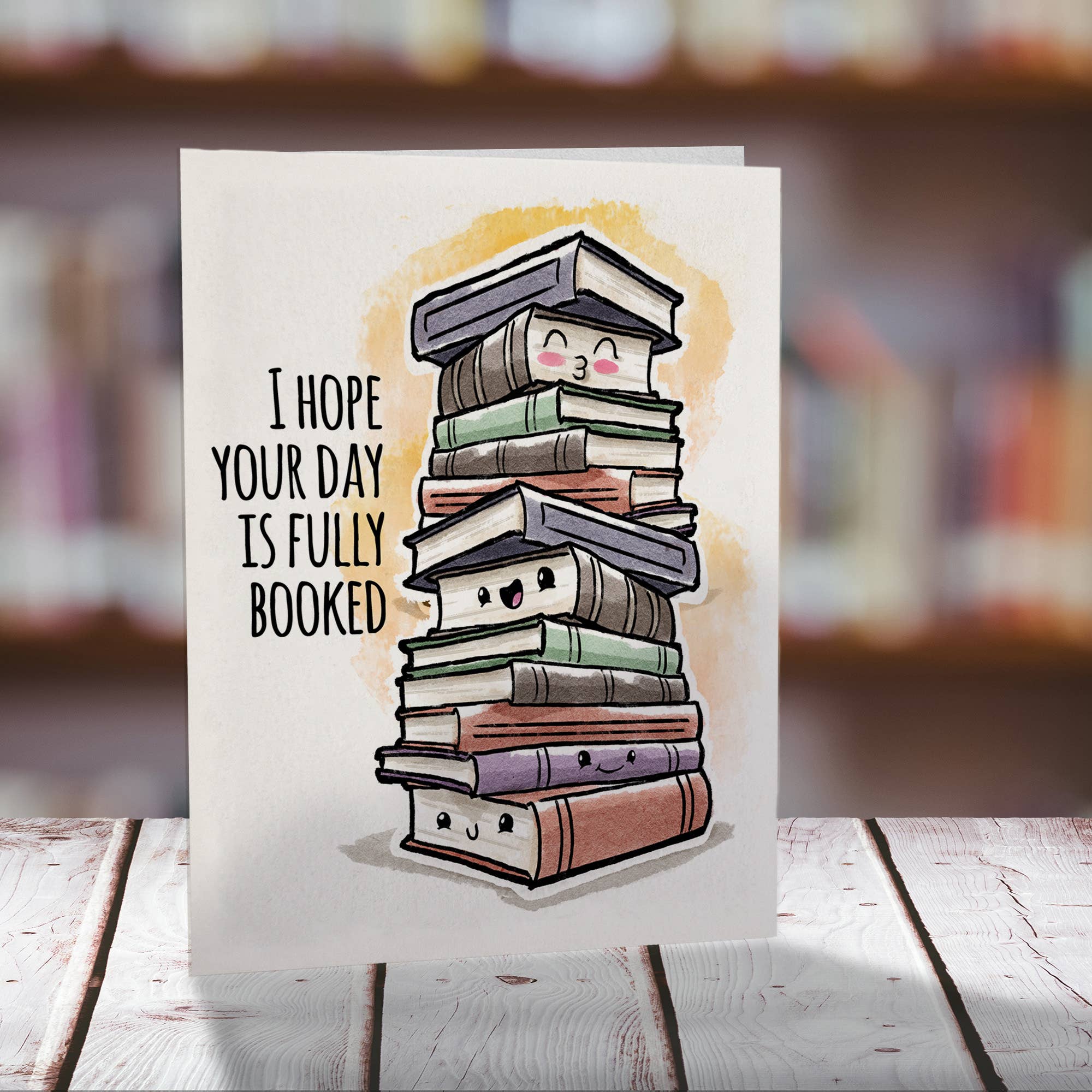 Aaron Millard Illustration – wholesale Birthday card – "Day Fully Booked" Funny Book Lover Birthday Card for Reader2