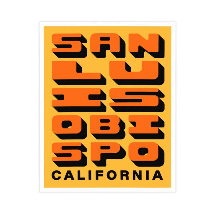 San Luis Obispo Blockbuchstabendruck — Kalifornien-Poster für den Großhandel von Kamin Tersieff