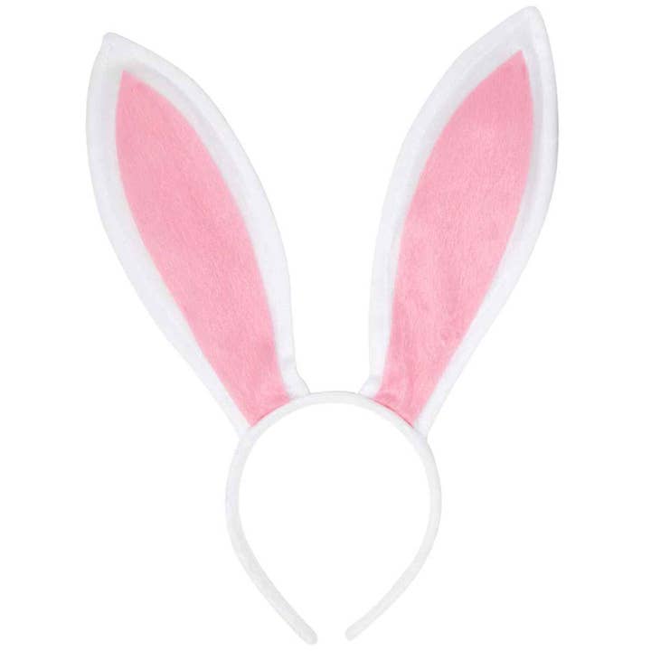 Funcredible – wholesale Fashion headband – women's – White Bunny Ears Headband - Plush Easter Rabbit Ears