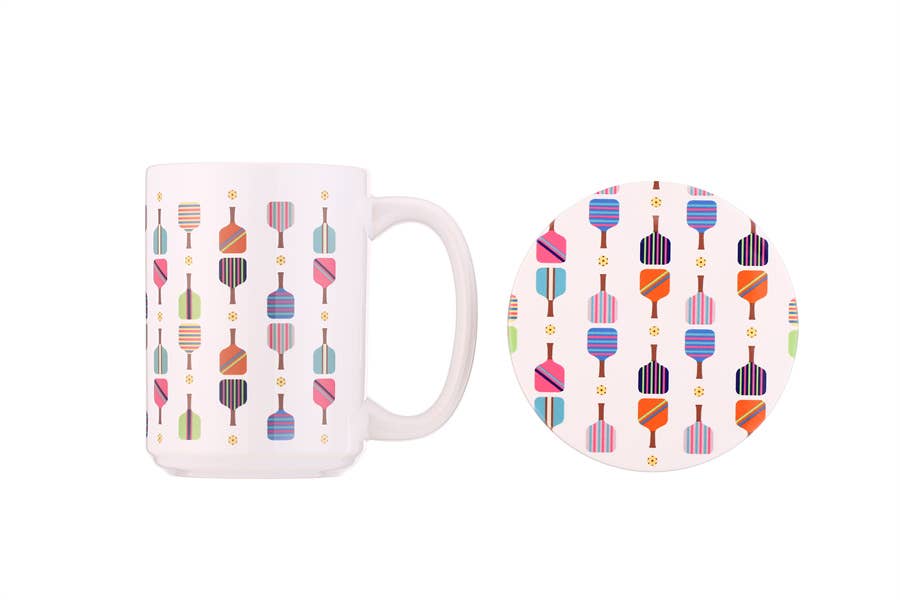 Nima Accessories Inc - Wholesale Coffee Mug - Ladies Pickle Ball Themed Coffee Mug and Coaster 1