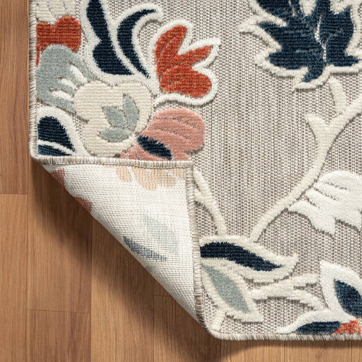 LR Home - Wholesale Area Rug - Vanessa Floral Hi-Low Multicolored Indoor / Outdoor Area Rug4