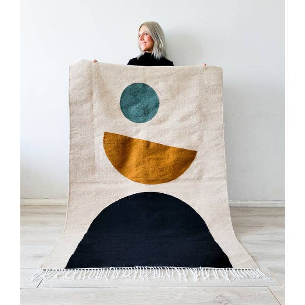 Tapis Kilim tissé à la main Linda Boho pour la vente par Mumo Toronto Inc